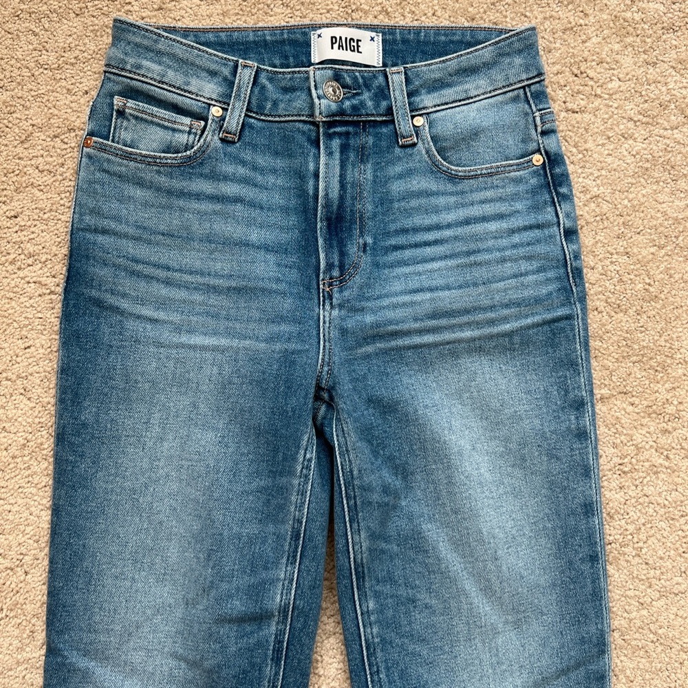 Paige High Rise Cindy Straight Leg Denim Jeans Size 24 - Picture 2 of 8